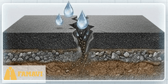 Ilustración: el agua se filtra por una grieta